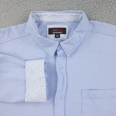 Johnston & Murphy Shirt Mens 2XL Light Blue J&M Flex Long Sleeve Button Front - Image 1 of 4