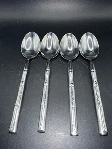 Hamilton Silversmith Bamboo Dinner Soup Spoons-4 - Picture 1 of 8