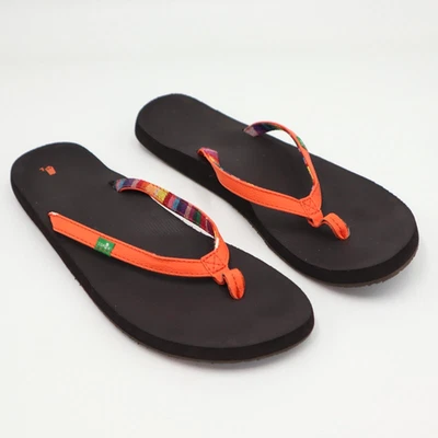 Sanuk Mujer Talla 10 Yoga Joy Chanclas Ligeras Exterior Sandalias Naranja Tanga Foto 1 de 4