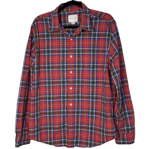 American Eagle Outfitters Plaid Button Down Long Sleeve Checkered Shirt Red L - Picture 1 of 5