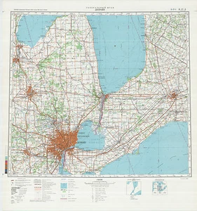Russian Soviet Military Topographic Map - DETROIT (USA), 1:500 000, REPRINT - Picture 1 of 3