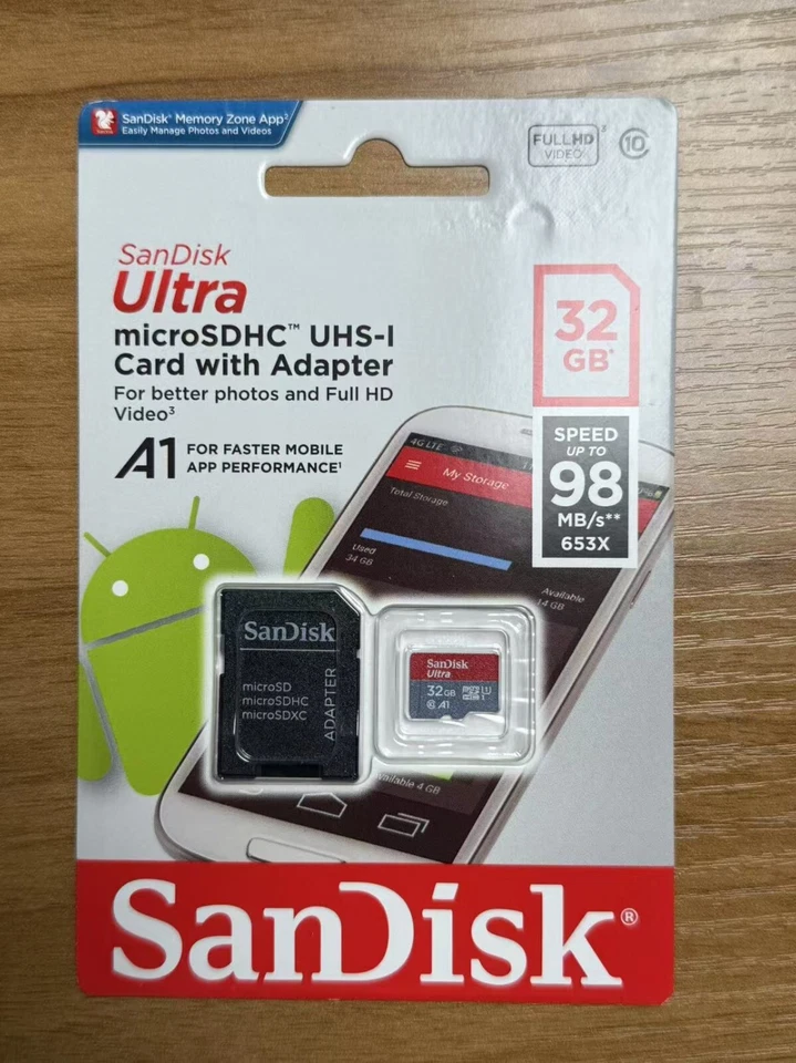 SanDisk Ultra 32GB microSDHC UHS-I Card with Adapter - Image 1 of 1