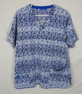 Blusa Médica Para Mujer Carhartt FORCE Elastizada Azul y Blanco Punteada XLrg C12114 Foto 1 de 4