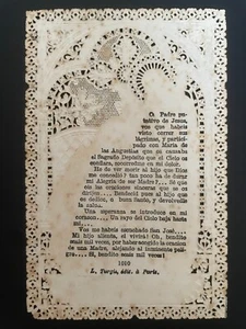 holy card santino merlettato canivet L. TURGIS 1010 LA CURA MILAGROSA. - Picture 1 of 2