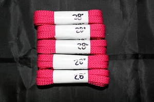 5 PAIRS OF 28" INCHES ATHLETIC CERISE COLOR FLAT SHOE LACES, LADIES, CHILD, MASK - Picture 1 of 2