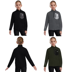 Unisex Kids Jacket Underwear Outerwear Stand Collar Coat Zipper Sweatshirt Gym - Picture 1 of 36
