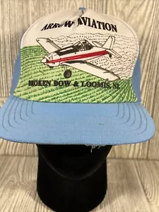 CAPPELLO DA CAMIONISTA A SNAPBACK VINTAGE ANNI '80 FRECCIA AVIAZIONE LOOMIS ARCO ROTTO NEBRASKA - Foto 1 di 8