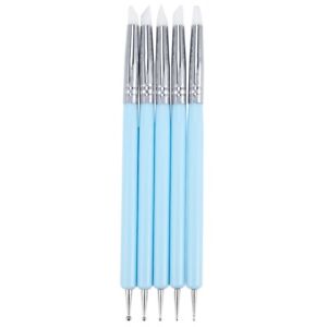 5 X 2 Way Ball Styluses Dotting Tool Silicone Color Shaper Brushes Pen for5705