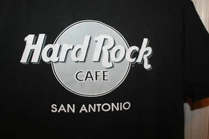 Hard Rock Cafe San Antonio Large Black 100% Cotton short sleeve t-shirt Distress - Picture 1 of 5