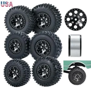 1.0'' Tires & Beadlock Wheel Rims for 1/24 RC Crawler Car Axial SCX24 Model Car - Picture 1 of 60