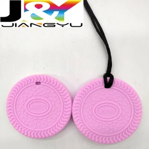 New Kids Sensory toy Necklace Autism ADHD Cookie Biscuit Chew Teething Toys - Picture 1 of 1