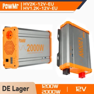PowMr 1200W/2000W Inverter Sinusoidale Puro Convertitore di Tensione 12V a 230V USB - Foto 1 di 21