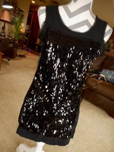 Simply Vera Wang Sparkly Black Tank Top Dress XS XSmall Polyester women - Picture 1 of 10