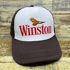 Winston Cigarettes Mens Trucker Hat Brown Snapback Vintage Logo Retro Ball Cap