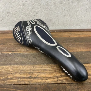 Vintage Selle Italia Flite Seat CRACK Titanium TI Rails Gel Parts White Black - Picture 1 of 18