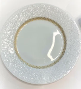 MCM HUTSCHENREUTHER ARZBERG-BAVARIA GERMANY 6 Lunch Plates White/Gold Swirls - Imagen 1 de 5