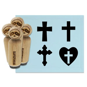 Crosses Christian Angled Heart Church Rubber Stamp Set for Stamping Crafting - Picture 1 of 10