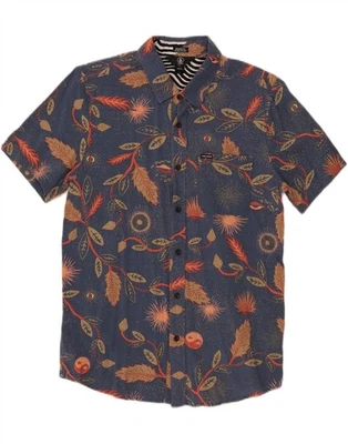 VOLCOM Mens Modern Fit Short Sleeve Shirt Small Blue Floral Cotton DY07 - Image 1 of 3