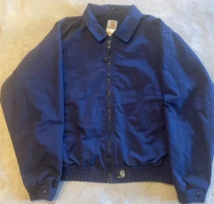 Carhartt Zip Up Jacket Dark Navy Blue Size Large J73 NVY - Picture 1 of 1