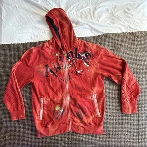 Felpa con cappuccio vintage Akademiks uomo XXXL rossa Y2K goth punk grunge mall cyber - Foto 1 di 23