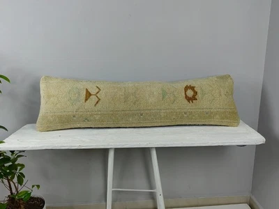 Long Lumbar Pillow Turkish Rug Pillow Decorative Bed Pillow Body Pillow Bench P - Image 1 of 4