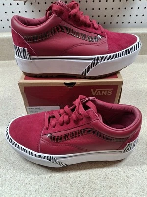 Zapatos de plataforma VANS Old Skool apilados cebra rosa cerise nobuck talla 7 para mujer Foto 1 de 4