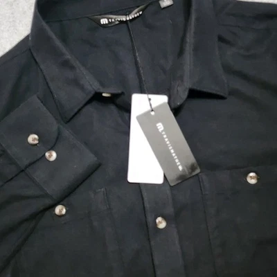 New Travis Mathew Cloud Black Flannel Lightweight 100% Cotton Shirt Large 1MX435 - Image 1 of 4