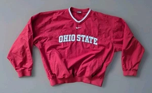 VTG Ohio State Buckeyes Jacket Men Large Nike Pullover Windbreaker Center Swoosh - Picture 1 of 10