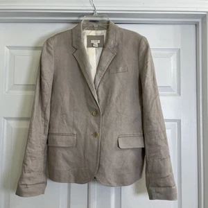 J. Crew Leinen Schuljungen Blazer Damengröße 4 hellbraun beige Flachs " - Bild 1 von 13