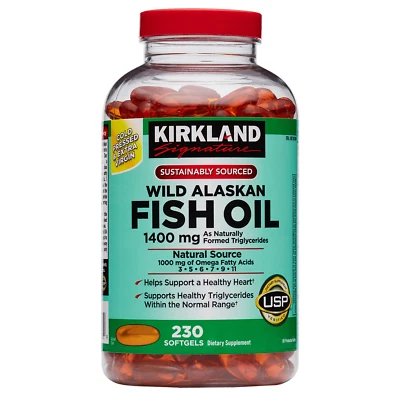 Kirkland Signature Wild Alaskan Fish Oil 1400 mg., 230 cápsulas blandas Foto 1 de 4