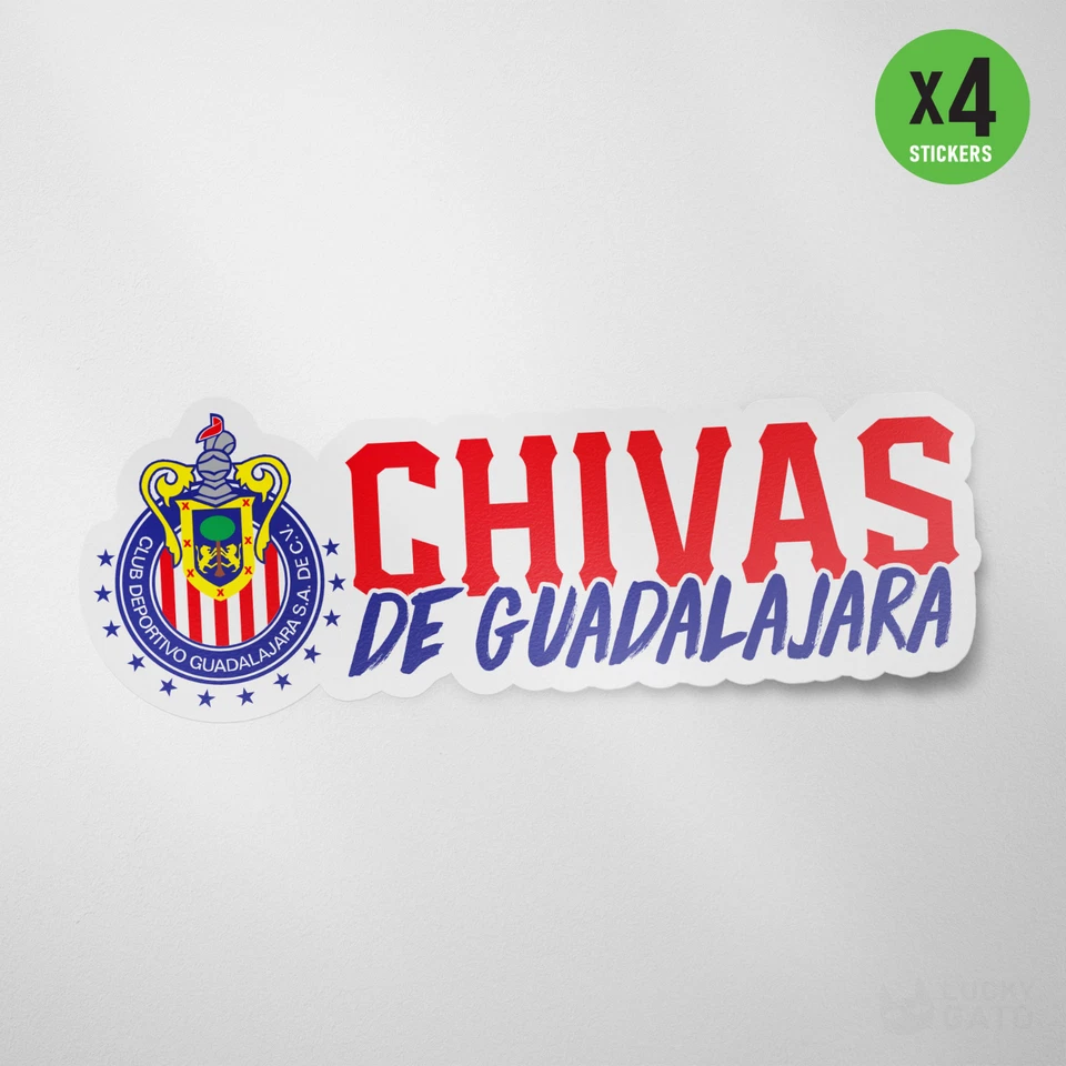 Chivas Guadalajara Mexico 4 Pack Sticker Vinyl DecalCalcomania Color Rayadas