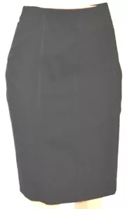 AKRIS PUNTO BLACK PENCIL STITCHED ACCENT SKIRT BACK ZIPPER CLOSURE SIZE 14 - Picture 1 of 9