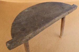 Vintage Furniture Antique Primitive Wood Milking Chair Stool Seat Bench 19th. - Picture 1 of 7