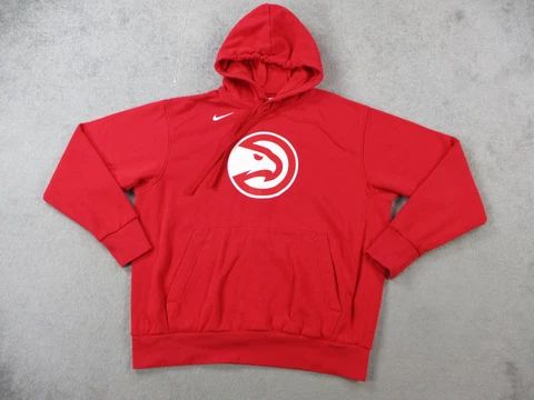Atlanta Hawks Sweater Adult Large Red Hoodie Nike Swoosh Basketball Graphic Mens Cover