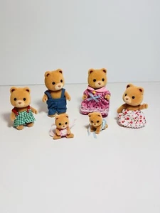 Calico Critter Sylvanian Families Sugar Bear Family with Twins Babies Set of 6 - Picture 1 of 3