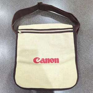 Vintage Canon Logo Canvas Shoulder Messenger Bag Tote For Lens Camera Gear NOS - Picture 1 of 3