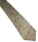 Bill Bass Military Green Medallion Necktie Neck Tie 100% Silk 55.5" X 3.5" Usa