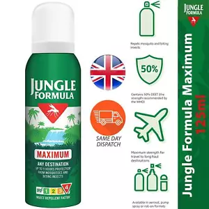 Jungle Formula Maximum Insect Repellent Spray with DEET Quick and Easy 125ml - Picture 1 of 6