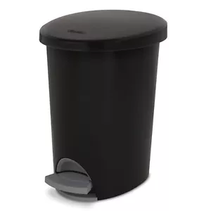 Plastic 2.6 Gallon Step-On Trash Can Hands-free Opening Bathroom Garbage Bin - Picture 1 of 6