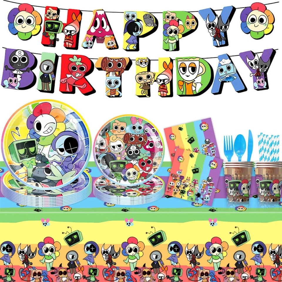 Dandys World Party Supplies Balloon Banner Cake Topper Kids Baby Shower Gifts