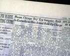 GEORGE 'BUGS' MORAN Chicago Prohibition Era Gangster ARRESTED 1946 Old Newspaper