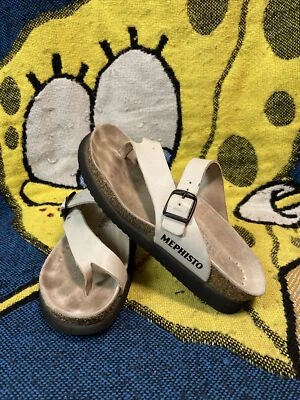 Сандалии-стринги MEPHISTO Helen белая кожа 35 евро США 5 - Изображение 1 из 4