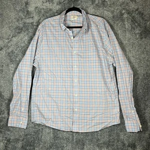 Faherty Markenhemd Herren XL blau orange kariert Stretch Button Down Freizeit Preppy - Bild 1 von 8