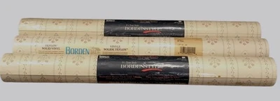 3x Rolls VTG Borden Wallcoverings Vinyl Wallpaper Cottagecore Off White 1980’s - Image 1 of 4