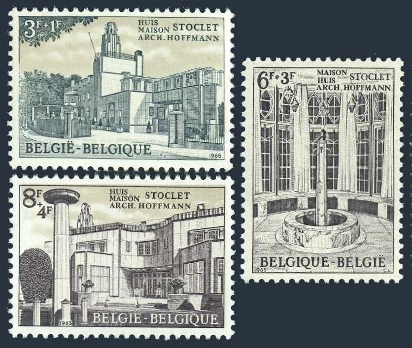 Belgium B776-B778, MNH. Mi 1394-96. Stoclet House, Brussels,1965. Josef Hoffman. - Image 1 of 1