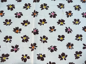TISSU vintage ancien en coton ou coton mélangé fleuri 1,30 m x 2,60 m - Picture 1 of 7