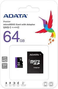 ADATA Premier 64GB microSDHC/SDXC UHS-I U1 Class 10 Memory Card - Picture 1 of 5