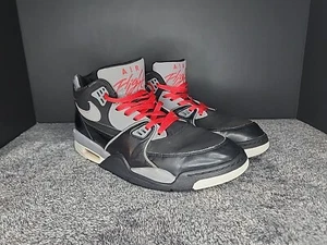 Nike Air Flight 89 Black Cement Size 11~ 2014 Black Gray Red Fast Shipping - Picture 1 of 12
