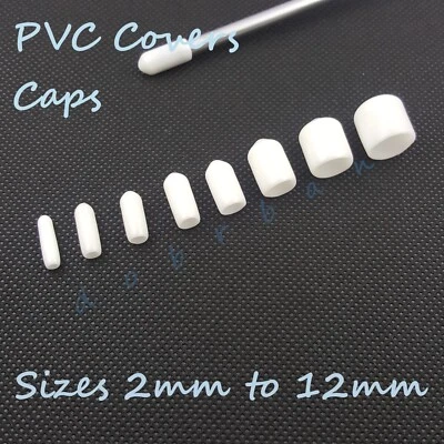 TAPPO TERMINALE BIANCO ASTA BARRA VITI BULLONI CAVO TUBI PVC GOMMA COPRIFILETTO TAPPI - Immagine 1 di 4