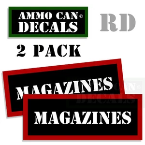 REVISTAS Calcomanía de munición Pegatina Balas Caja EJÉRCITO Pistola Seguridad Caza 2 Paquete RD - Imagen 1 de 2